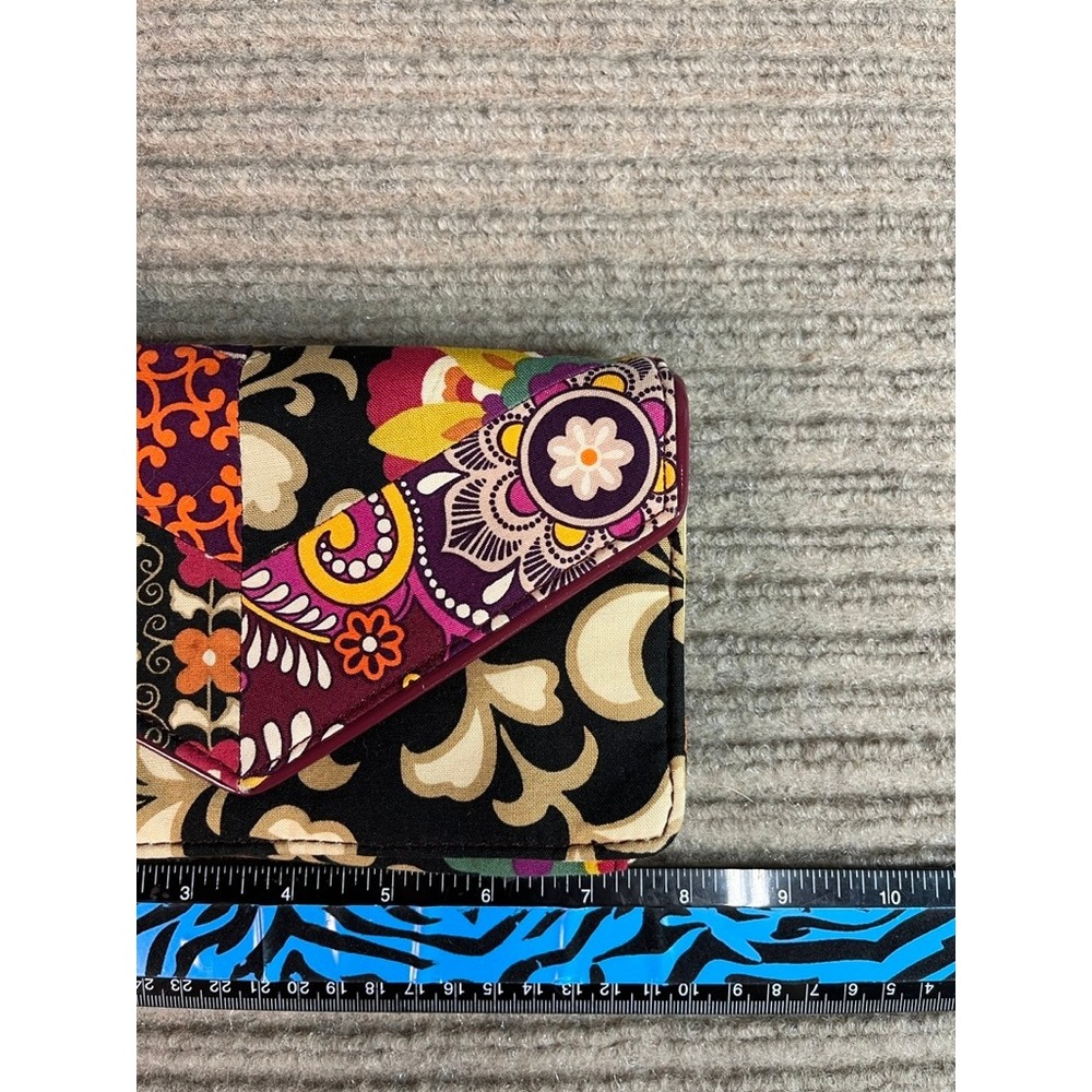 Vera Bradley Patchwork Floral Quilted Envelope Clutch Wallet Multi Color Paisley - Picture 4 of 10